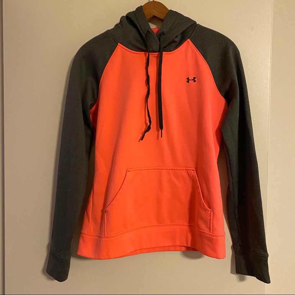 Under Armour Neon Pink/Gray Workout Hooded Sweater